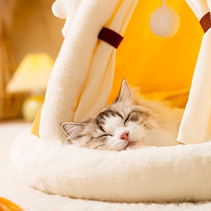 Triangle Shape Tent Style Cat House For Cats Small Dogs canrusupet