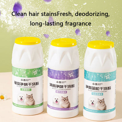 Dog Bath Dry Shampoo Powder - No-Rinse Deodorizing For Pet canrusupet