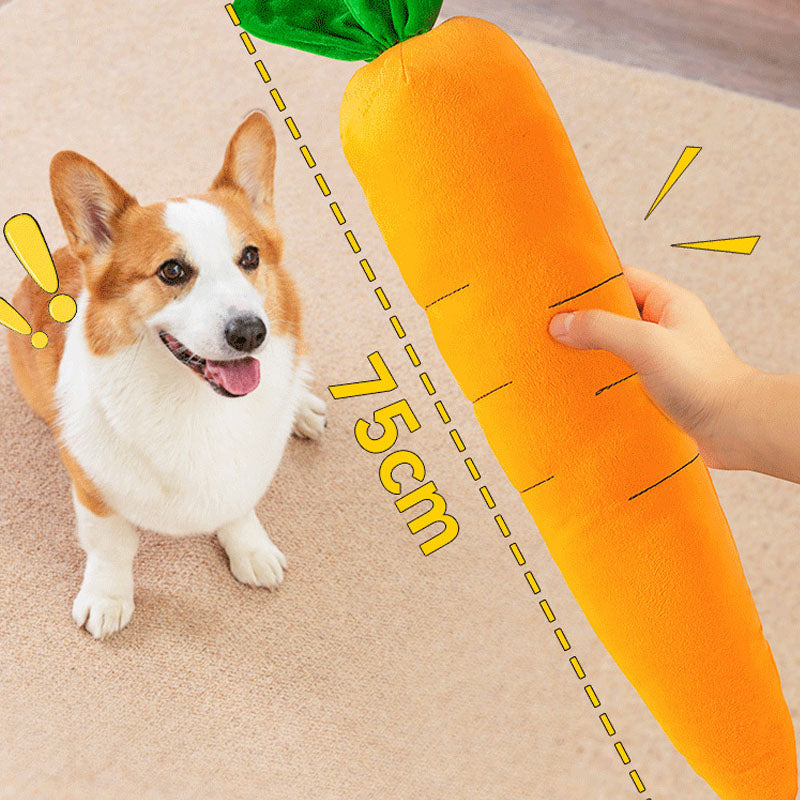 Squeaky Carrot Dog Toy - Chew-Proof Durable Dog Chew Toys canrusupet