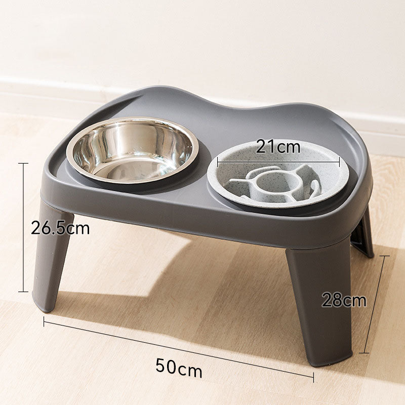Folding Elevated Double Bowl Style Dog Bowl For Pet canrusupet