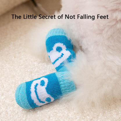 Non-Slip Knit Sock Boots For Dogs - Small/Medium Breeds Dogs canrusupet