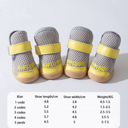 Cow Tendon Sole Mesh Breathable Dog Shoes For Small Dogs canrusupet
