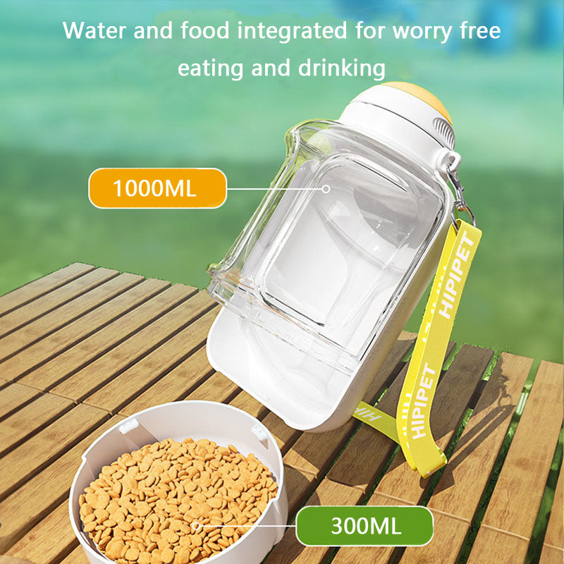 Dog Water Bottle With Food Storage - Portable Travel Cup canrusupet