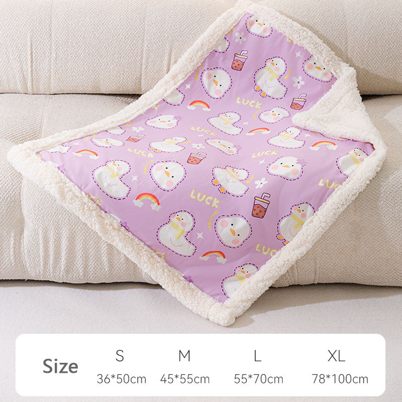 Thickened Lamb Wool Cartoon Style Dog Blanket For Pet canrusupet