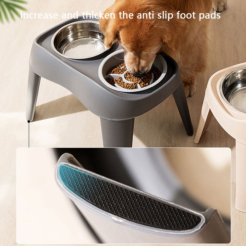 Folding Elevated Double Bowl Style Dog Bowl For Pet canrusupet