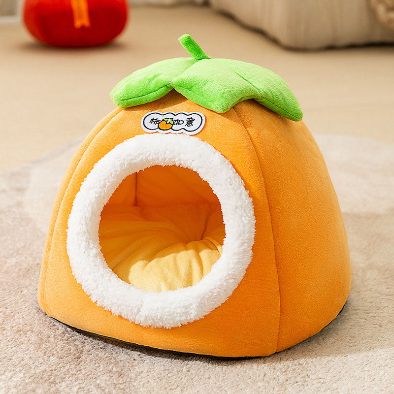 Persimmon Ruyi Style Multiple Openings Cat Bed canrusupet
