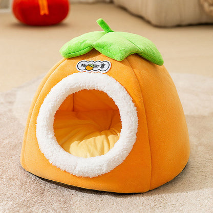 Persimmon Ruyi Style Multiple Openings Cat Bed canrusupet