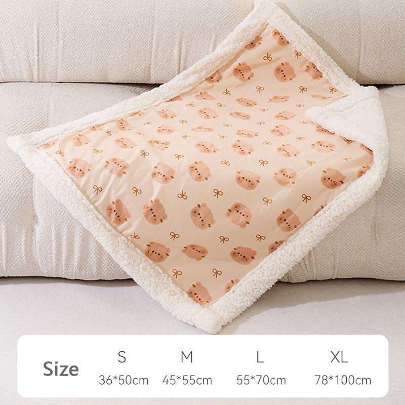 Thickened Lamb Wool Cartoon Style Dog Blanket For Pet canrusupet