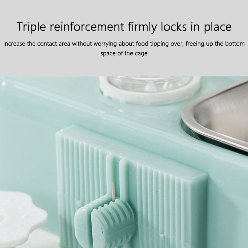 Stainless Dog Bowl & Cat Water Bowl Cage-Mounted 2-in-1 canrusupet