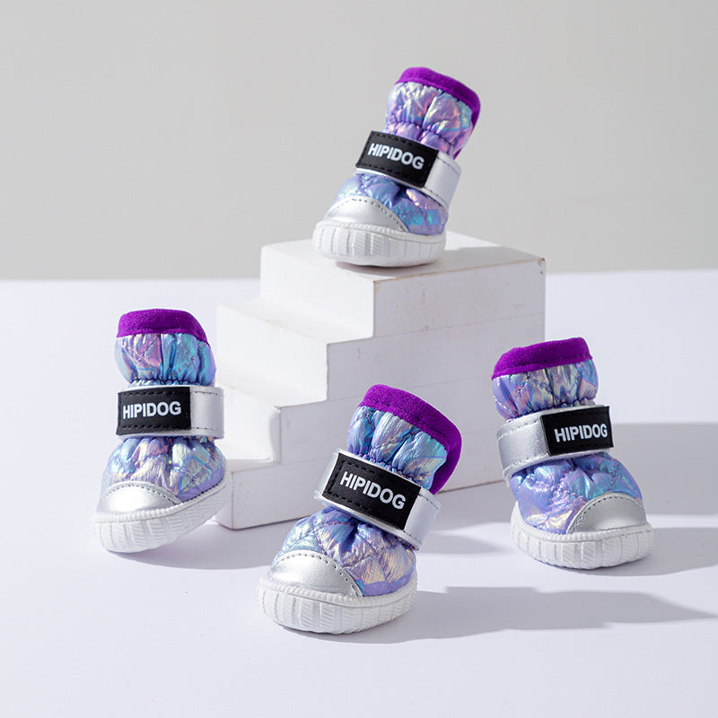 Winter Dog Boots - Thermal Plush Lined Anti-Slip Snow Shoes canrusupet