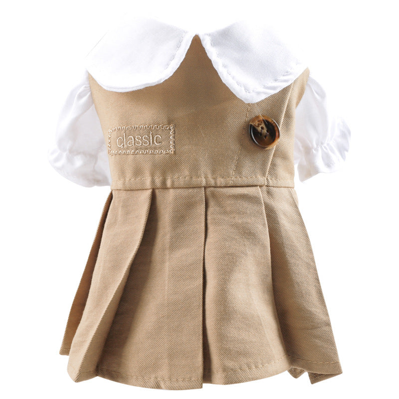 Dog Or Cat Clothes  Khaki dress - canrusupet