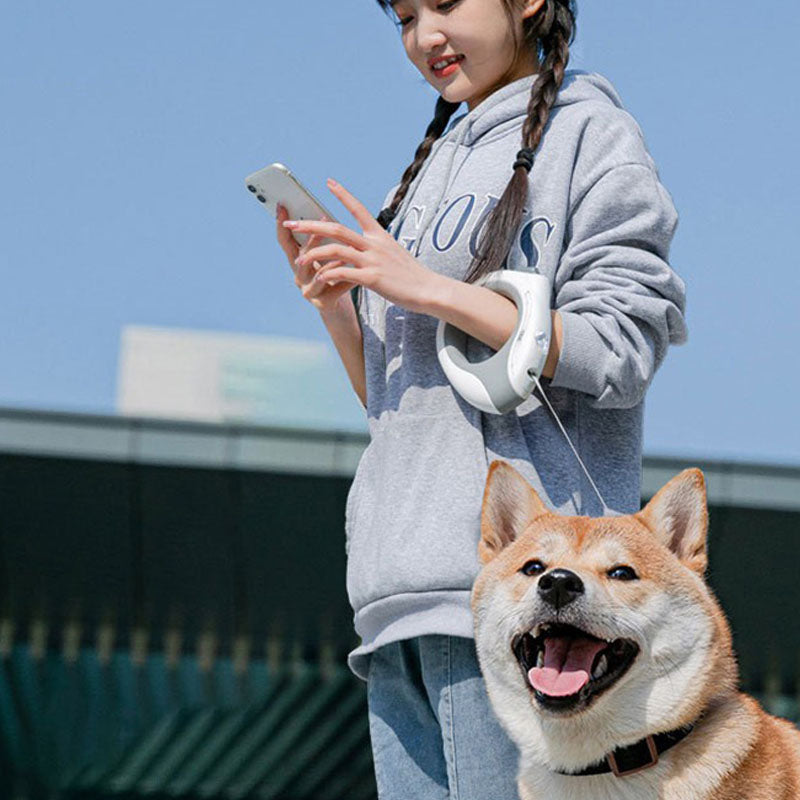 LED Retractable Dog Leash - Glowing Pet Lead For Night Walks canrusupet