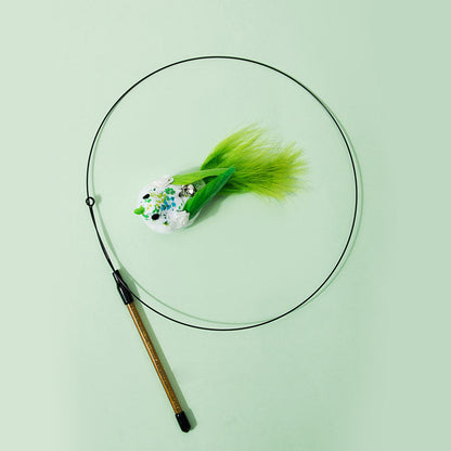 Chew-Proof Kitten Cat Toys - Replaceable Feather Teaser canrusupet