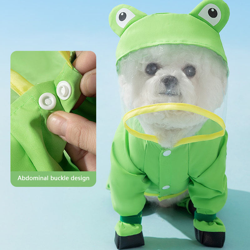 Dog Raincoat Waterproof 4-Legs Tail Protector For Small Dogs canrusupet