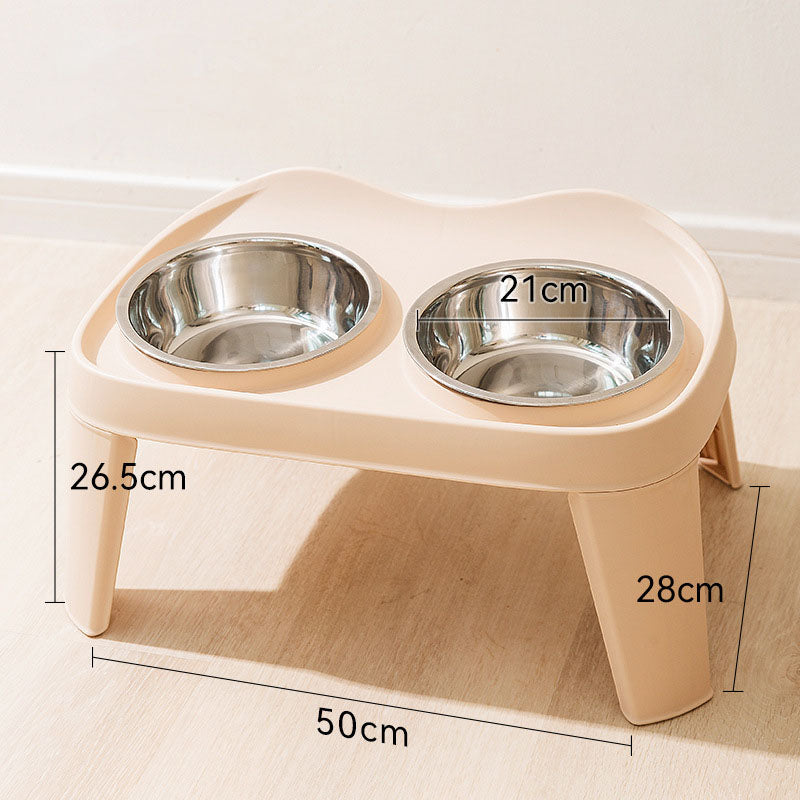 Folding Elevated Double Bowl Style Dog Bowl For Pet canrusupet