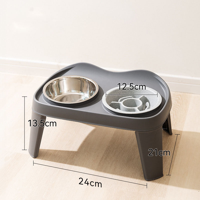 Folding Elevated Double Bowl Style Dog Bowl For Pet canrusupet