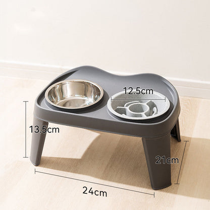 Folding Elevated Double Bowl Style Dog Bowl For Pet canrusupet