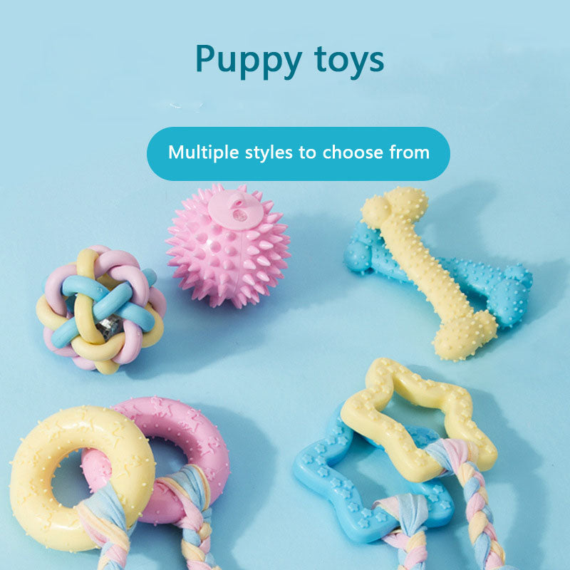 Durable Small Dog Chew Toys - Rubber Teething Bone Dog Toys canrusupet