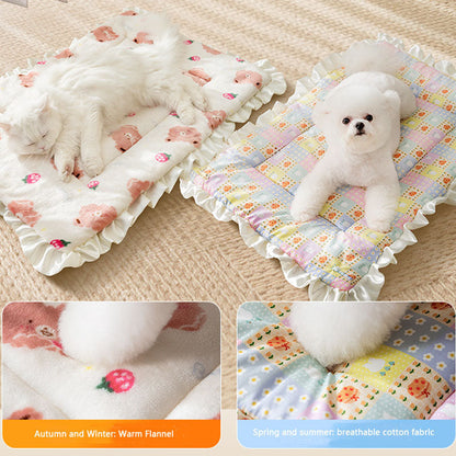 AB Side Dual-use Style Small Floral Pattern Dog Kennel canrusupet