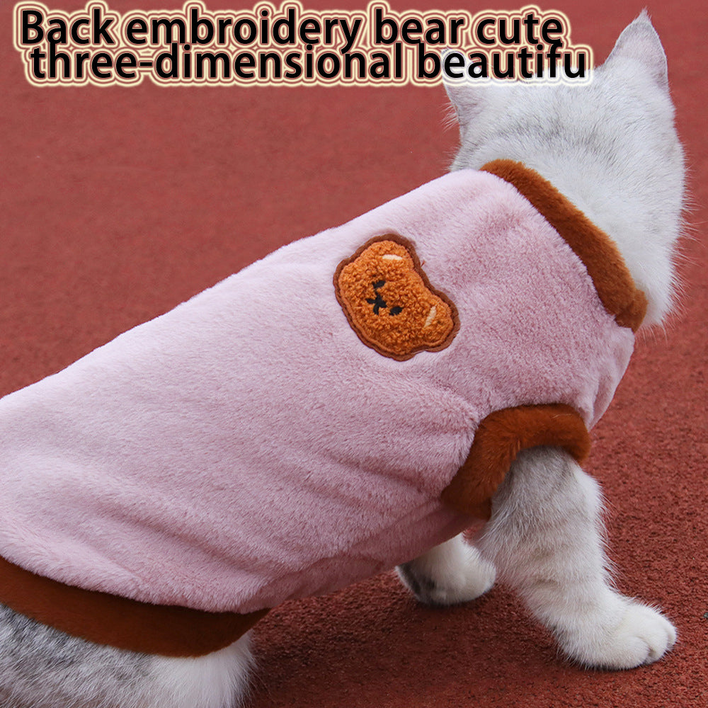 Embroidered Plush Pet Cat Clothes - canrusupet