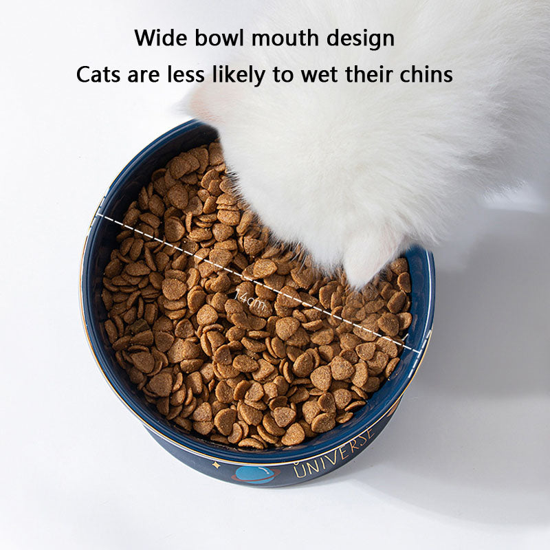 Starry Sky Ceramic Dog Bowl - Pet Feeding & Water Bowl canrusupet