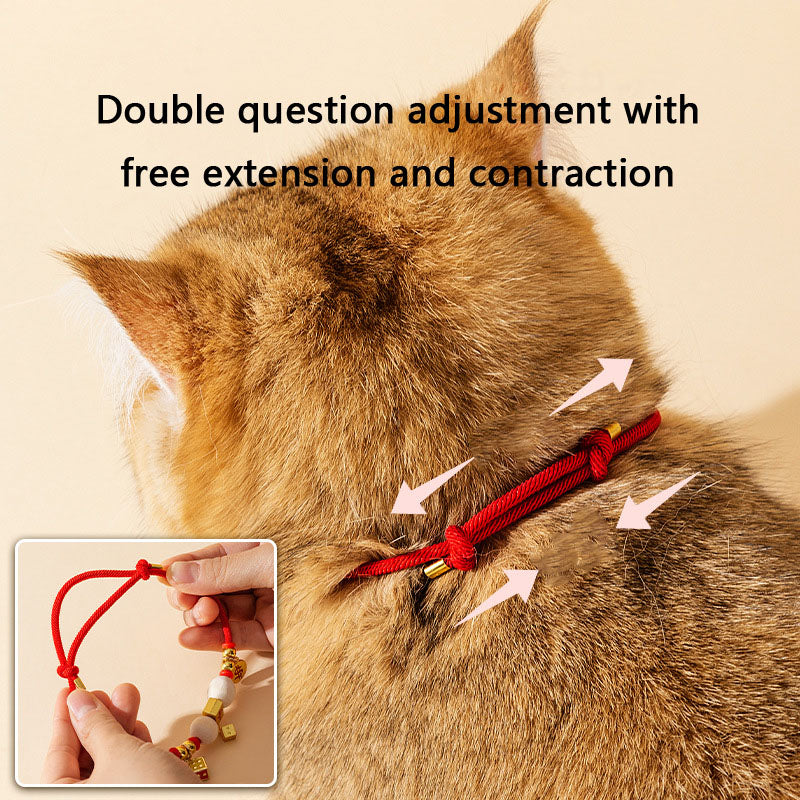 Insect-Repellent Camphorwood Cat Collar With Lucky Bell canrusupet