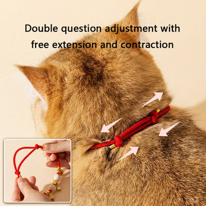 Insect-Repellent Camphorwood Cat Collar With Lucky Bell canrusupet