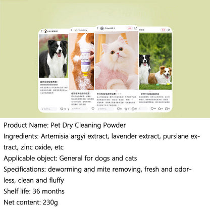 Dog Bath Dry Shampoo Powder - No-Rinse Deodorizing For Pet canrusupet