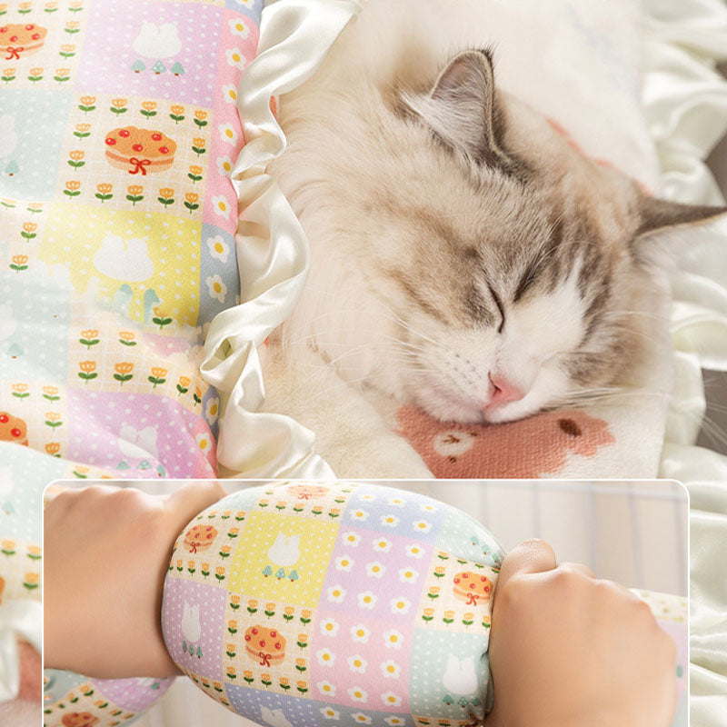 AB Side Dual-use Style Small Floral Pattern Dog Kennel canrusupet