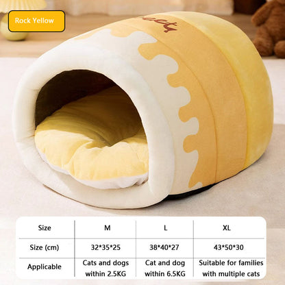 Sealed Can Style Semi-closed Cat Bed For Small Cats Dogs canrusupet