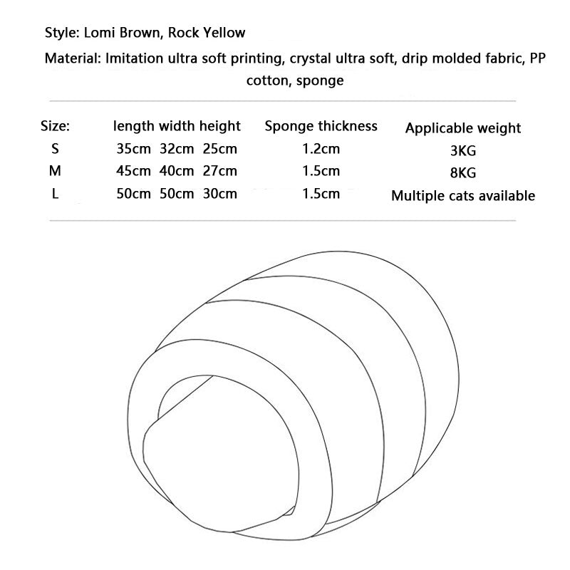 Sealed Can Style Semi-closed Cat Bed For Small Cats Dogs canrusupet