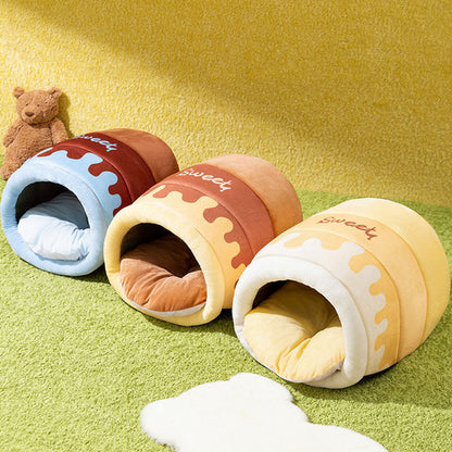 Sealed Can Style Semi-closed Cat Bed For Small Cats Dogs canrusupet