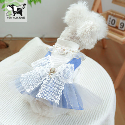 Dog Or Cat Clothes Pearl Lace Skirt - canrusupet