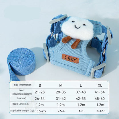 Cartoon Style Vest Style Dog Chain For Dogs Cats canrusupet