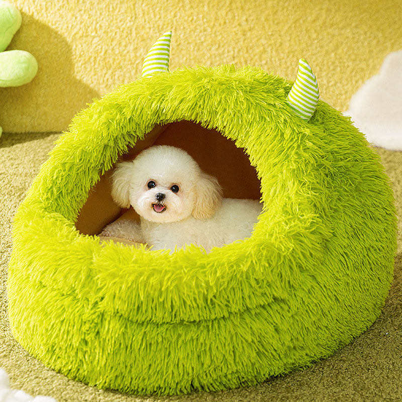 Long Haired Monster Style Dog Kennel For Small Dogs Cats canrusupet