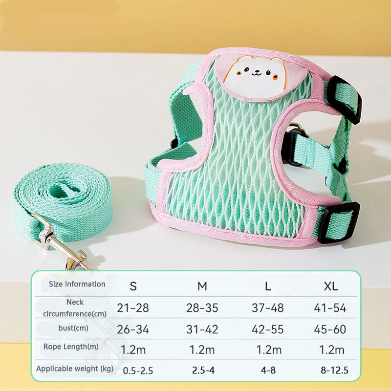 Cartoon Style Vest Style Dog Chain For Dogs Cats canrusupet