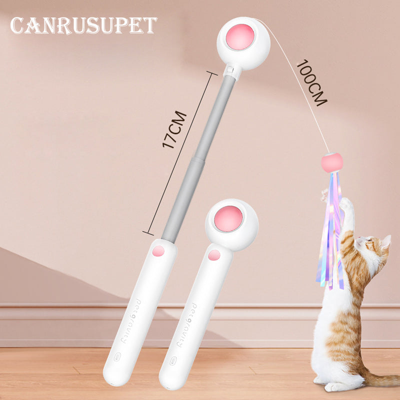 Interactive Cat Toy Cat Stick Toy for Kitten Playing Teaser Wand Toy Pet Cats Supplies - canrusupet