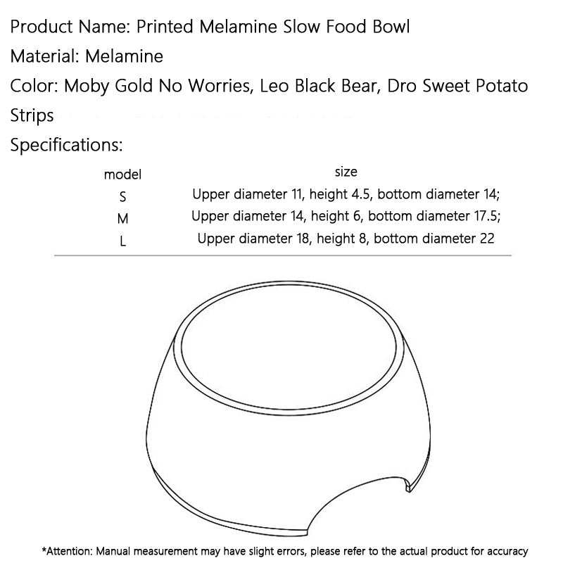 Non-Spill Slow Feeder Melamine Dog Bowl - Large Pet Dish canrusupet