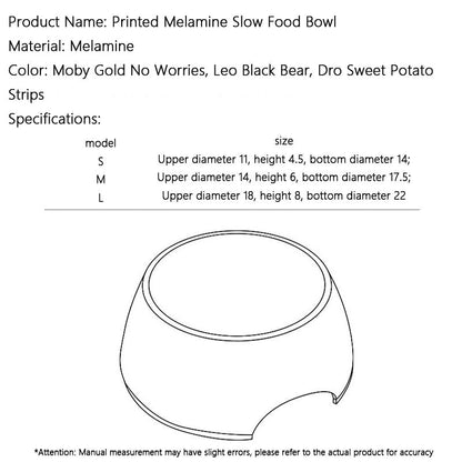 Non-Spill Slow Feeder Melamine Dog Bowl - Large Pet Dish canrusupet