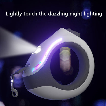 LED Retractable Dog Leash - Glowing Pet Lead For Night Walks canrusupet