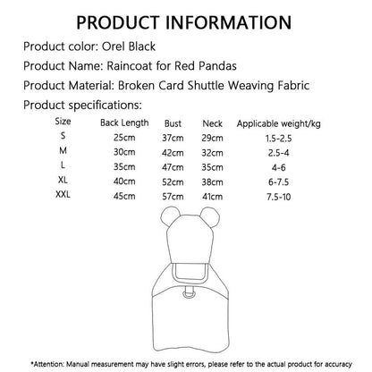 Cute Panda Dog Raincoat - Waterproof For Small/Medium Dogs canrusupet