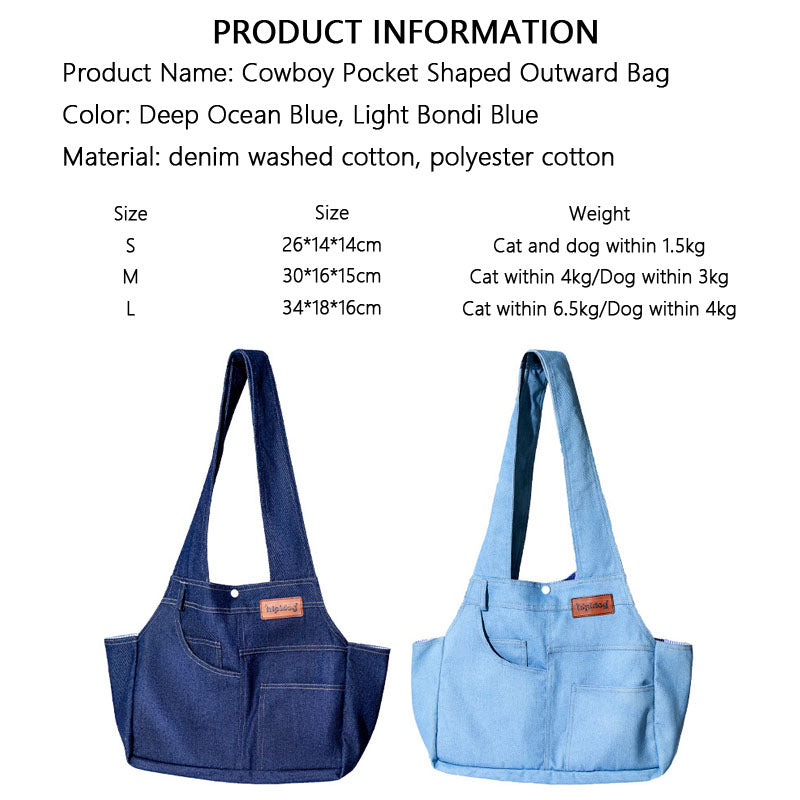 Pet Carrier Bag For Dogs: Spacious Denim Crossbody Backpack canrusupet