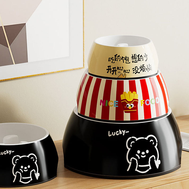 Non-Spill Slow Feeder Melamine Dog Bowl - Large Pet Dish canrusupet