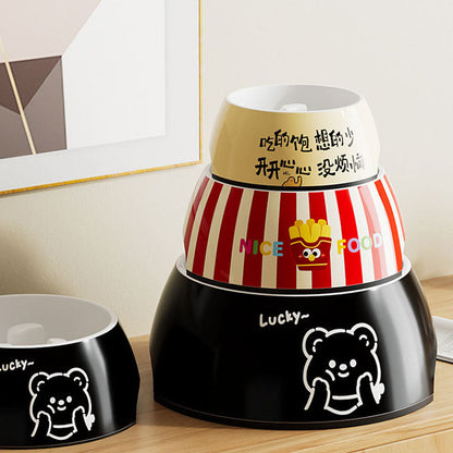 Non-Spill Slow Feeder Melamine Dog Bowl - Large Pet Dish canrusupet