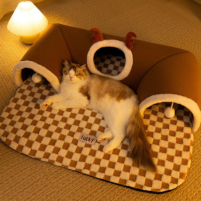 Deer Style Tunnel Design Dog Kennel Cat Nest canrusupet