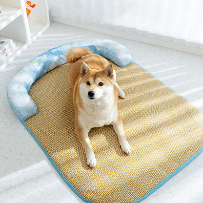 Summer Sleeping Mat Neck Guard Sofa Style Dog Kennel canrusupet