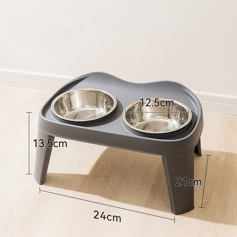 Folding Elevated Double Bowl Style Dog Bowl For Pet canrusupet