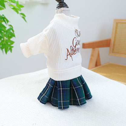 Dog Or Cat Clothes Embroidered Letter Skirt - canrusupet