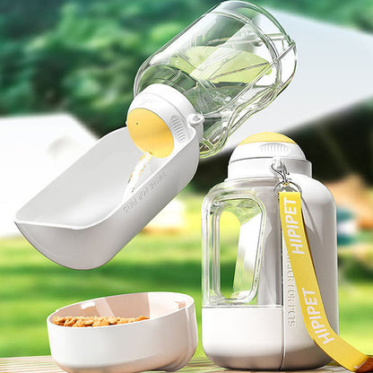 Dog Water Bottle With Food Storage - Portable Travel Cup canrusupet