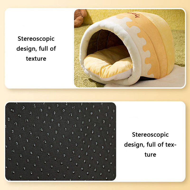 Sealed Can Style Semi-closed Cat Bed For Small Cats Dogs canrusupet